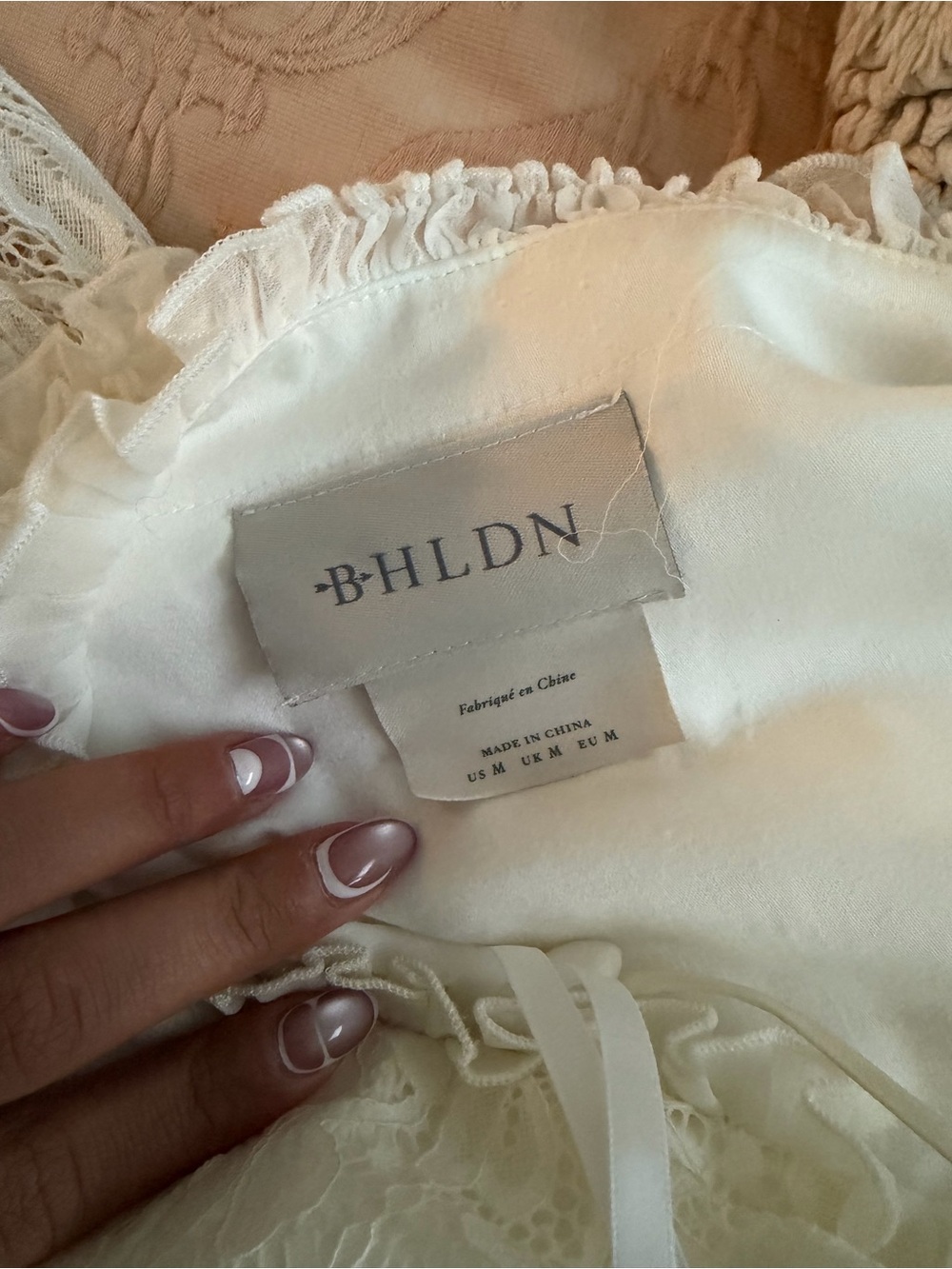 BHLDN White Lace Maxi Dress with Sheer Skirt and Slit - Picture 5 of 5